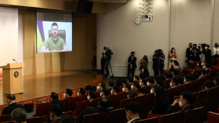 Zelensky addresses South Korean parliament on April 11