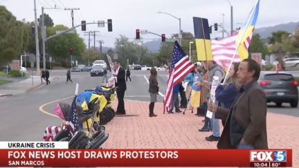 Ukrainian-Americans Protest Tucker Carlson at SoCal Church