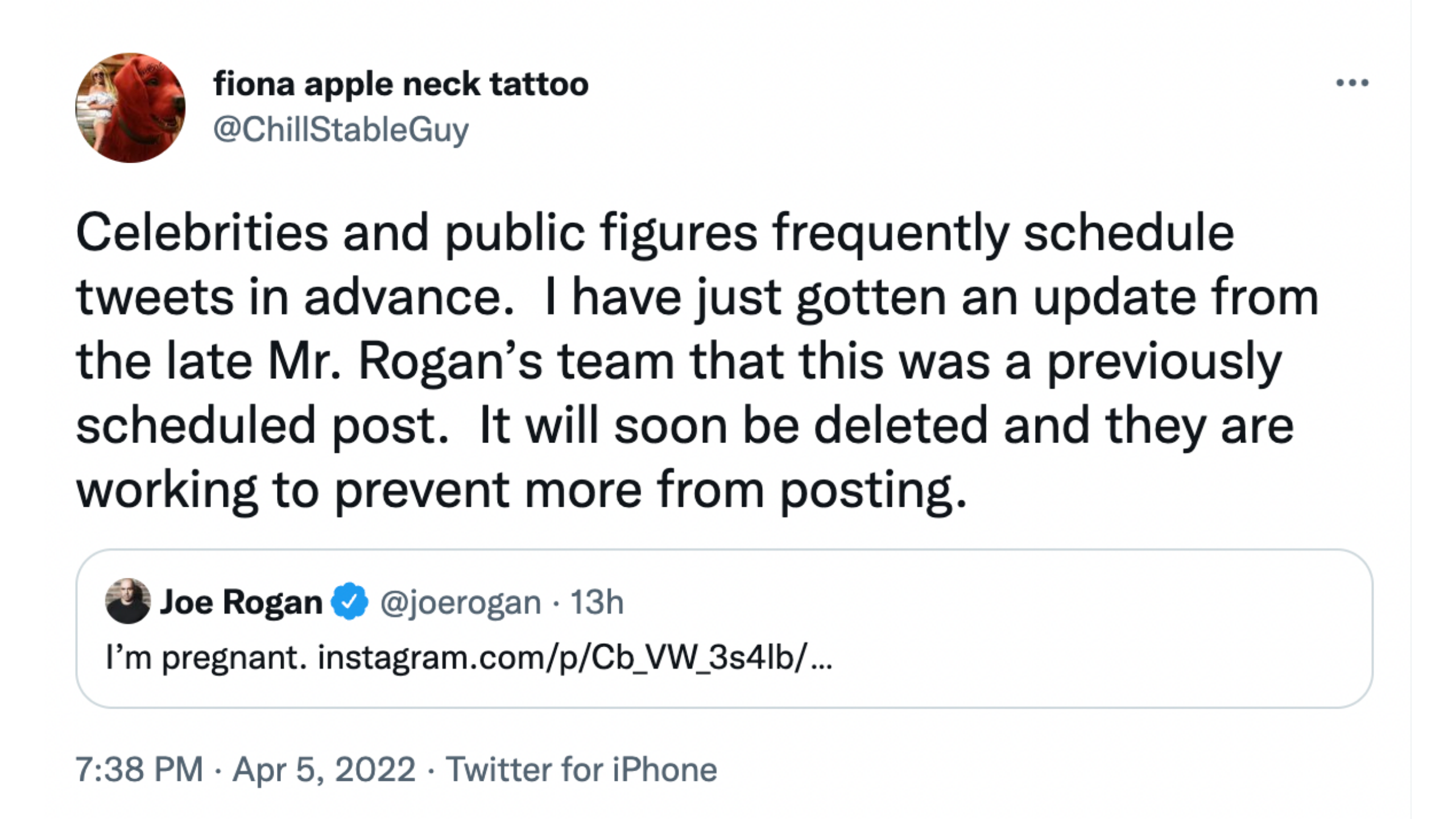 Joe Rogan Death Tweet 