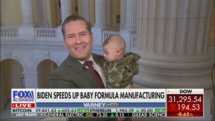 Rep. Michael Waltz (R-FL) showing his baby Armie on Fox Business on May 19