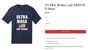 ULTRA MAGA t shirt for sale on GOP website