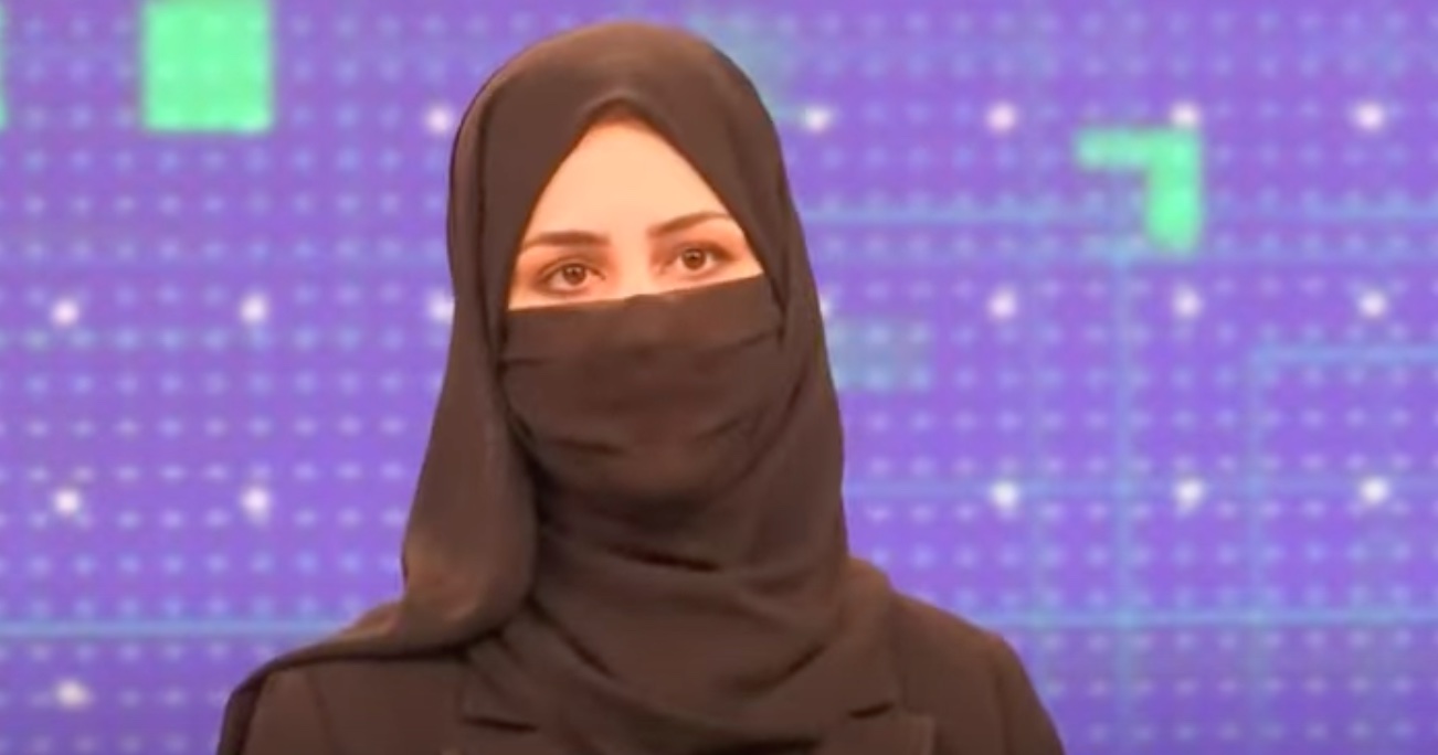 Afghan female TV anchor