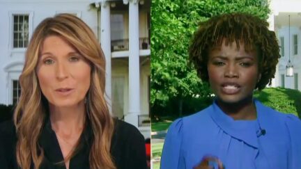 Biden Spox Karine Jean-Pierre Blasts Clarence Thomas Over Promise to 'Reconsider' Sex and Marriage Rights Nicolle Walllace split image