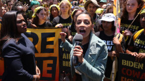 Rep. Cori Bush and Rep. Alexandria Ocasio-Cortez rally hundreds of climate activists in DC in 2021
