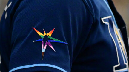 Tampa Bay Rays pride burst logo celebrating Pride Month