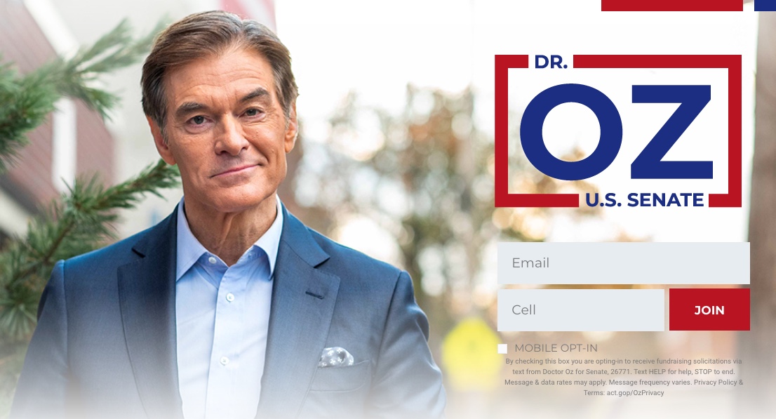 Dr. Oz Drops Trump Imagery from Campaign Website in Apparent Distancing from Former President