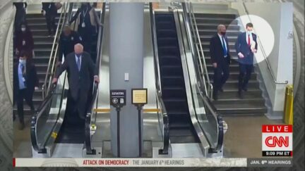 Hawley running to safety on Jan. 6