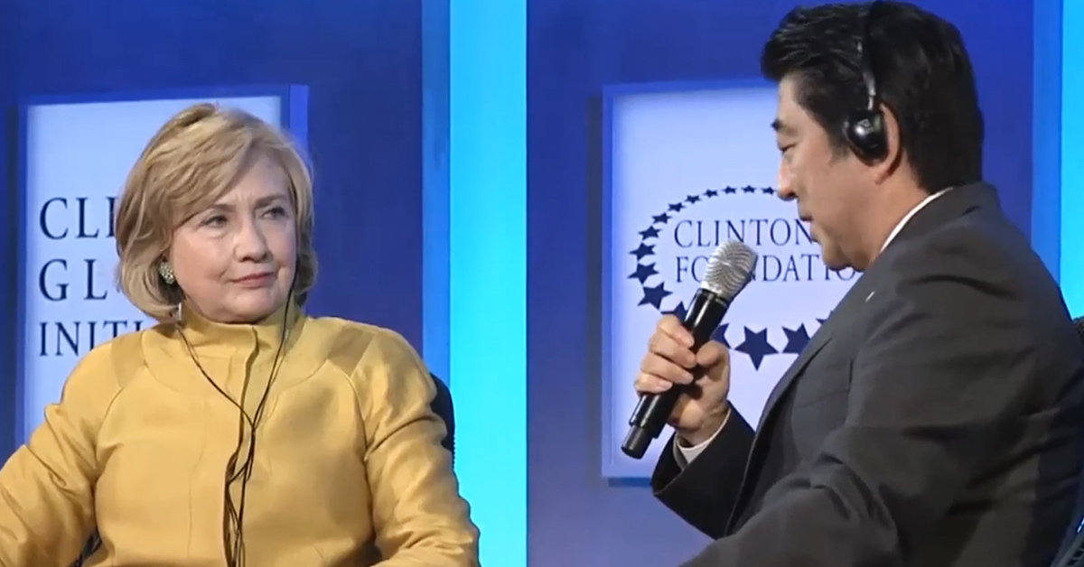 Hillary Clinton with Shinzo Abe