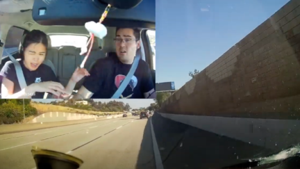 Stray Bullet Hits Car On Freeway, Barely Misses Couple, According to Dashcam