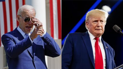 Joe Biden Donald Trump split Getty images Politico Proclaims 'Dems Flip 2022 On Its Head' After Surprise Victory