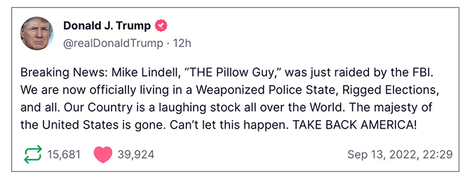 Donald Trump Mike Lindell Truth Social