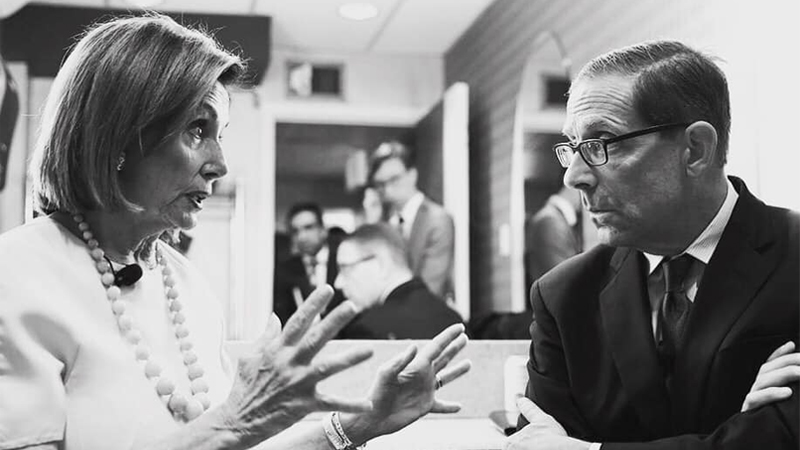 Nancy Pelosi and Evan Smith of Texas Tribune