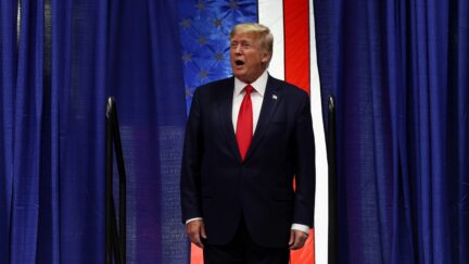 ANCHORAGE, ALASKA - JULY 09: Former U.S. President Donald Trump walks on stage during a 
