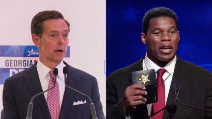 WATCH Herschel Walker Surrogate Ralph Reed Grilled About Fake Badge at Post-Debate Presser