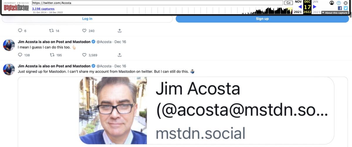 Archived Acosta Tweets