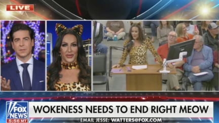 Jesse Watters Interviews Woman Dressed as a Cat to Protest Woke Schools Because, Why Not?