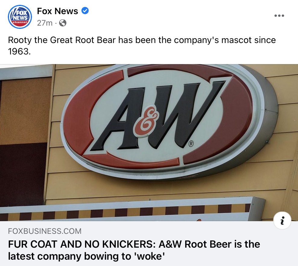 A&W Restaurants puts pants on 'polarizing' mascot bear Rooty in joke  announcement