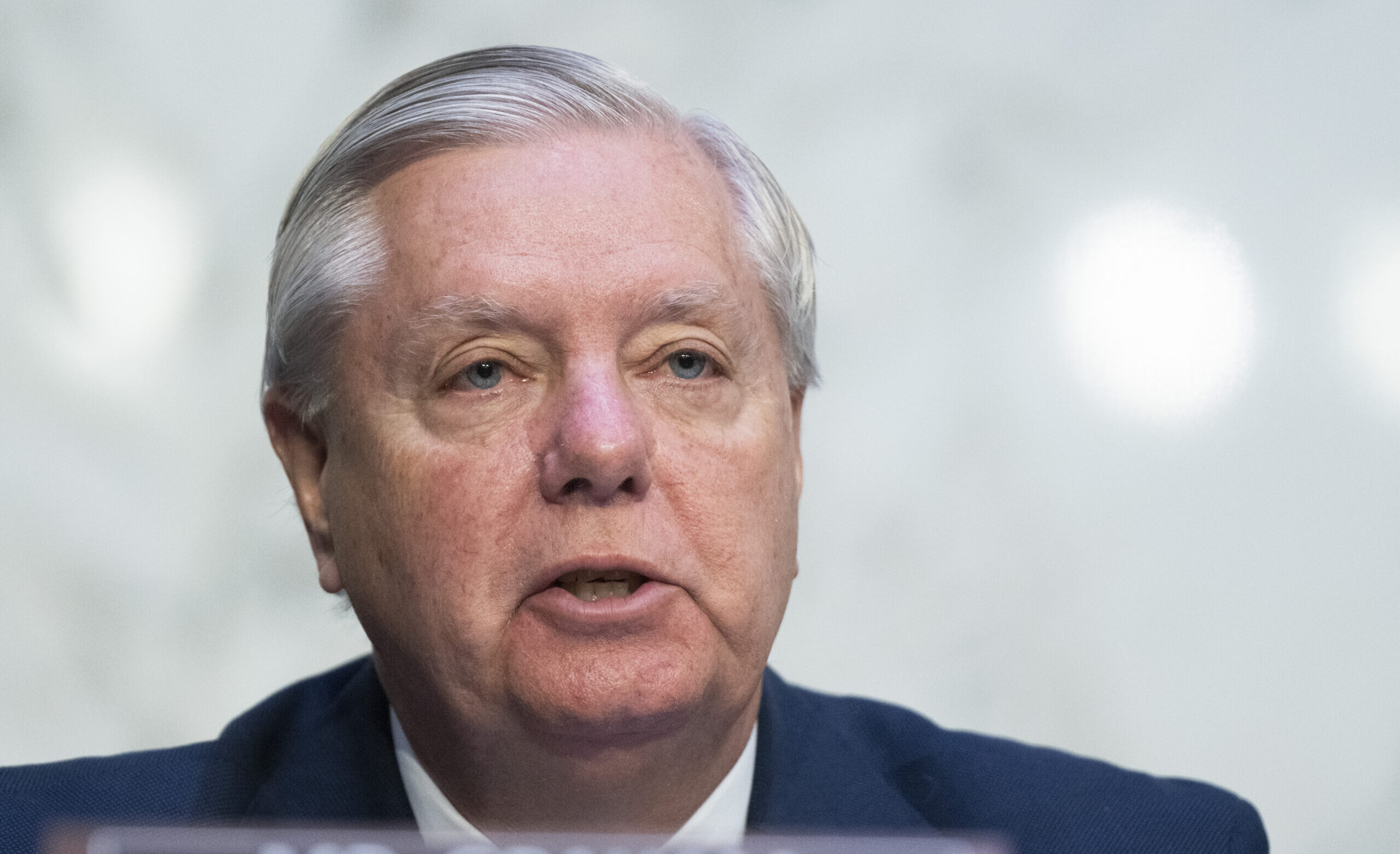 Ranking members Lindsey Graham, R-S.C., speaks during a Senate Judiciary Committee hearing on Russia's actions during the war with Ukraine, Wednesday, April 19, 2023, on Capitol Hill in Washington.