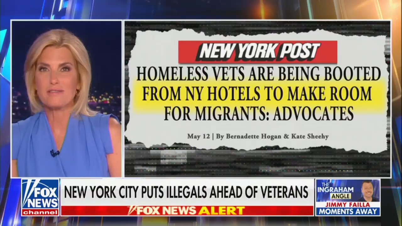 Laura Ingraham on Fox News covering homeless vets