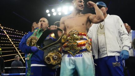 Boxing star Teofimo Lopez after defeating Josh Taylor