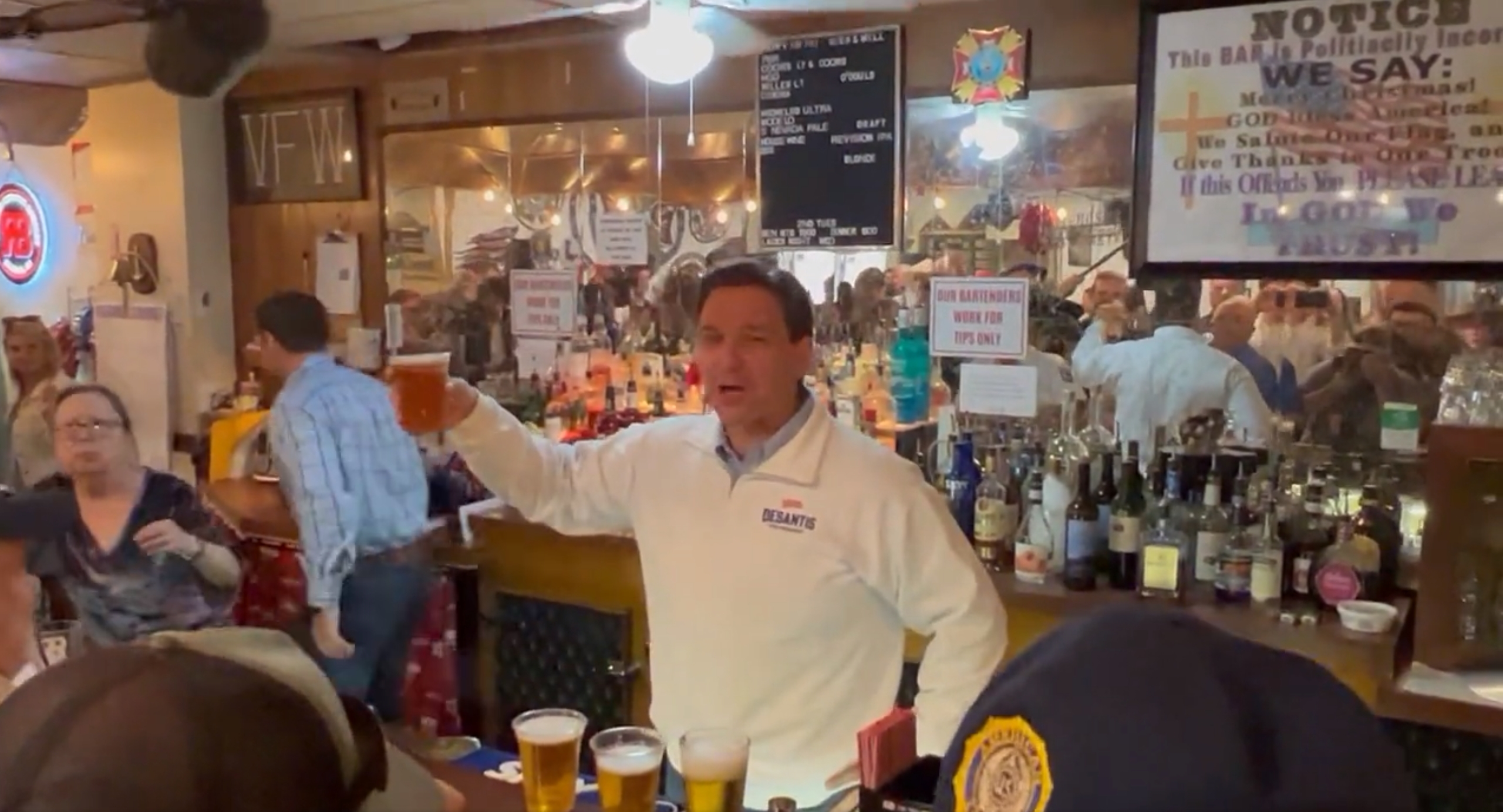 Ron DeSantis with a beer