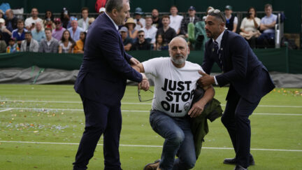 Just Stop Oil protestor at Wimbledon