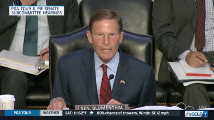 Sen. Richard Blumenthal speaks at the PGA Tour-LIV Golf Senate Hearing