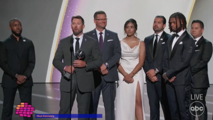 Damar Hamlin with the Buffalo Bills training staff at the ESPY Awards