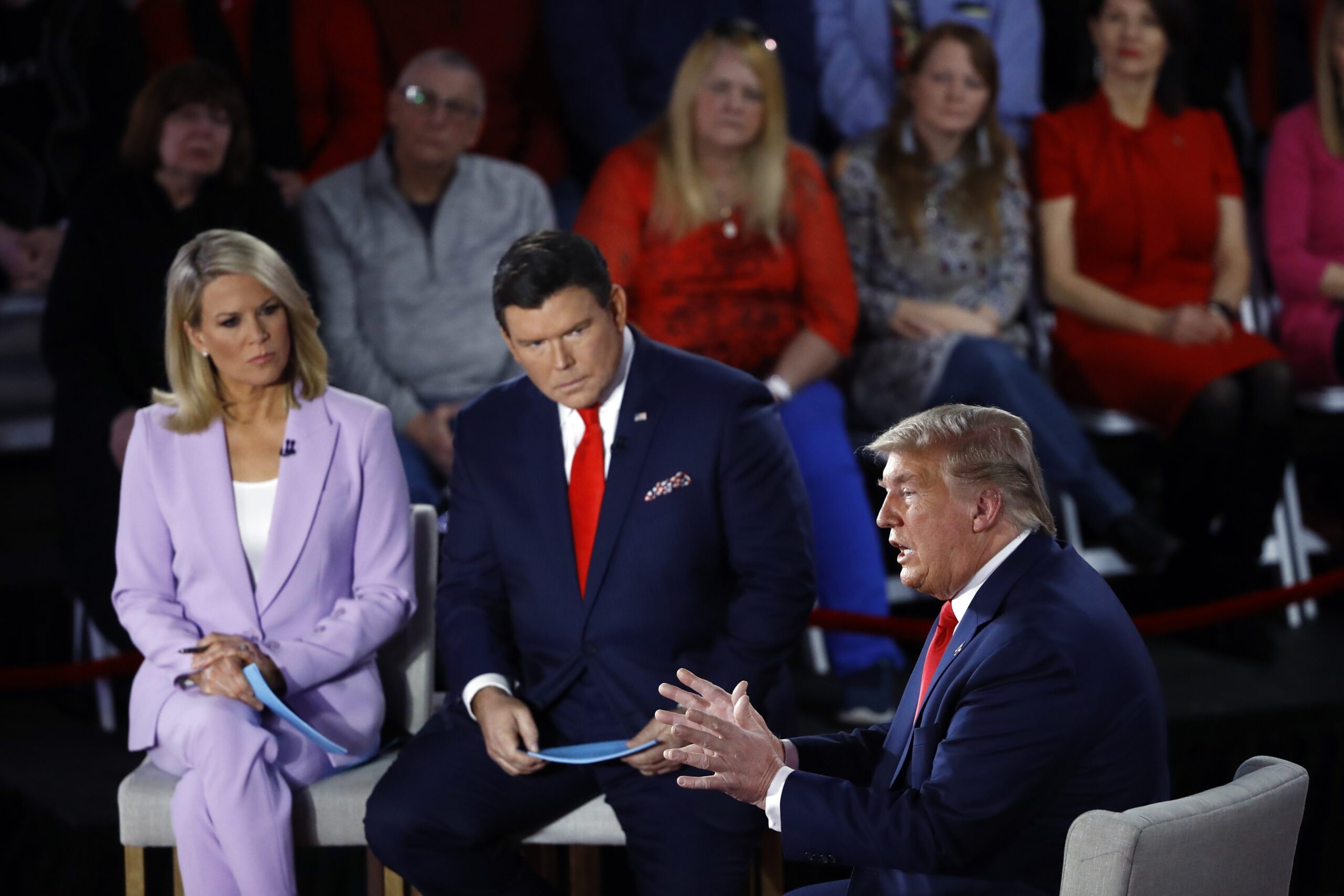 Martha MacCallum, Bret Baier and Trump