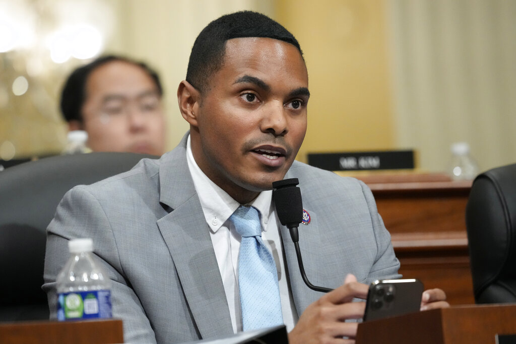Rep. Ritchie Torres, D-N.Y., questions witnesses during a hearing of a special House committee dedicated to countering China, on Capitol Hill, Tuesday, Feb. 28, 2023, in Washington. 