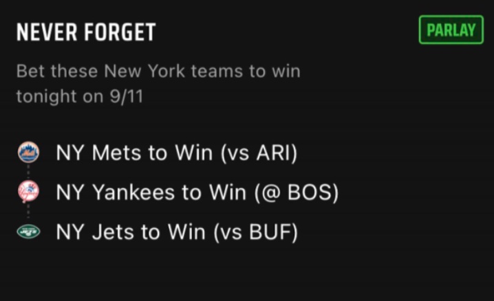 DraftKings apologizes for 9/11-themed 'Never Forget' parlay bet