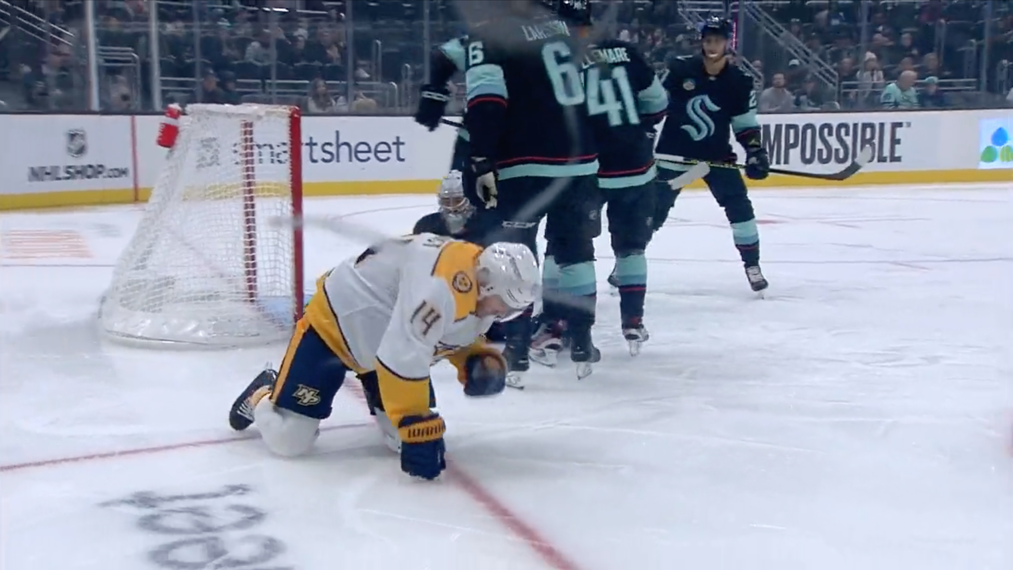 Hockey Players Loses Teeth After Taking a Stick to the Fa