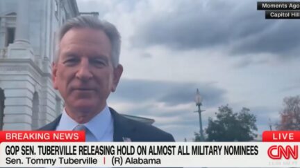 Tommy Tuberville outside the Capitol