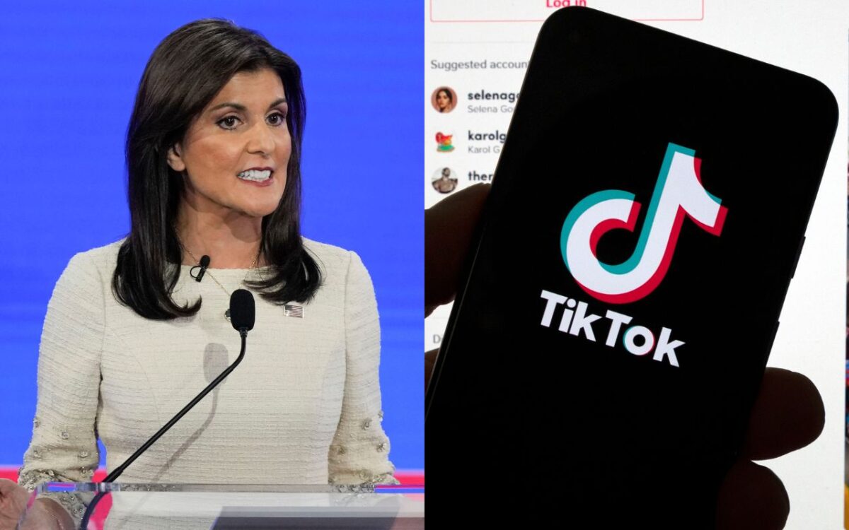 Nikki Haley and TikTok logo