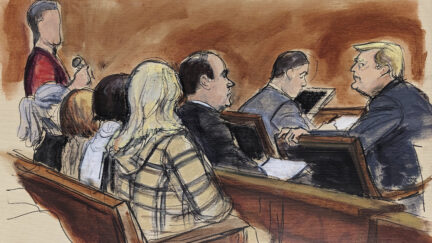 Trump defamation trial sketch