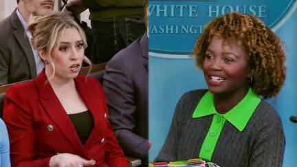 Jacqui Heinrich and Karine Jean-Pierre at briefing 1-4-24