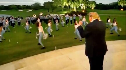 Trump Dances Along With Cheerleaders and Band at Super Bowl LVIII Party