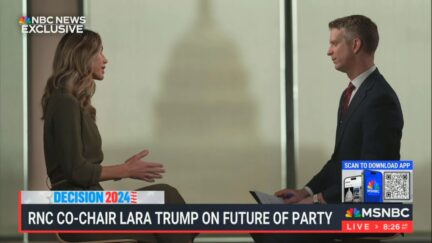 Lara Trump being interviewed by Garrett Haake