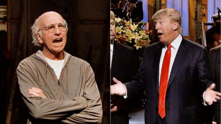 Larry David Screamed 'Trump Is Racist!' Live During Trump's SNL Monologue — As Part of Pre-Written Joke
