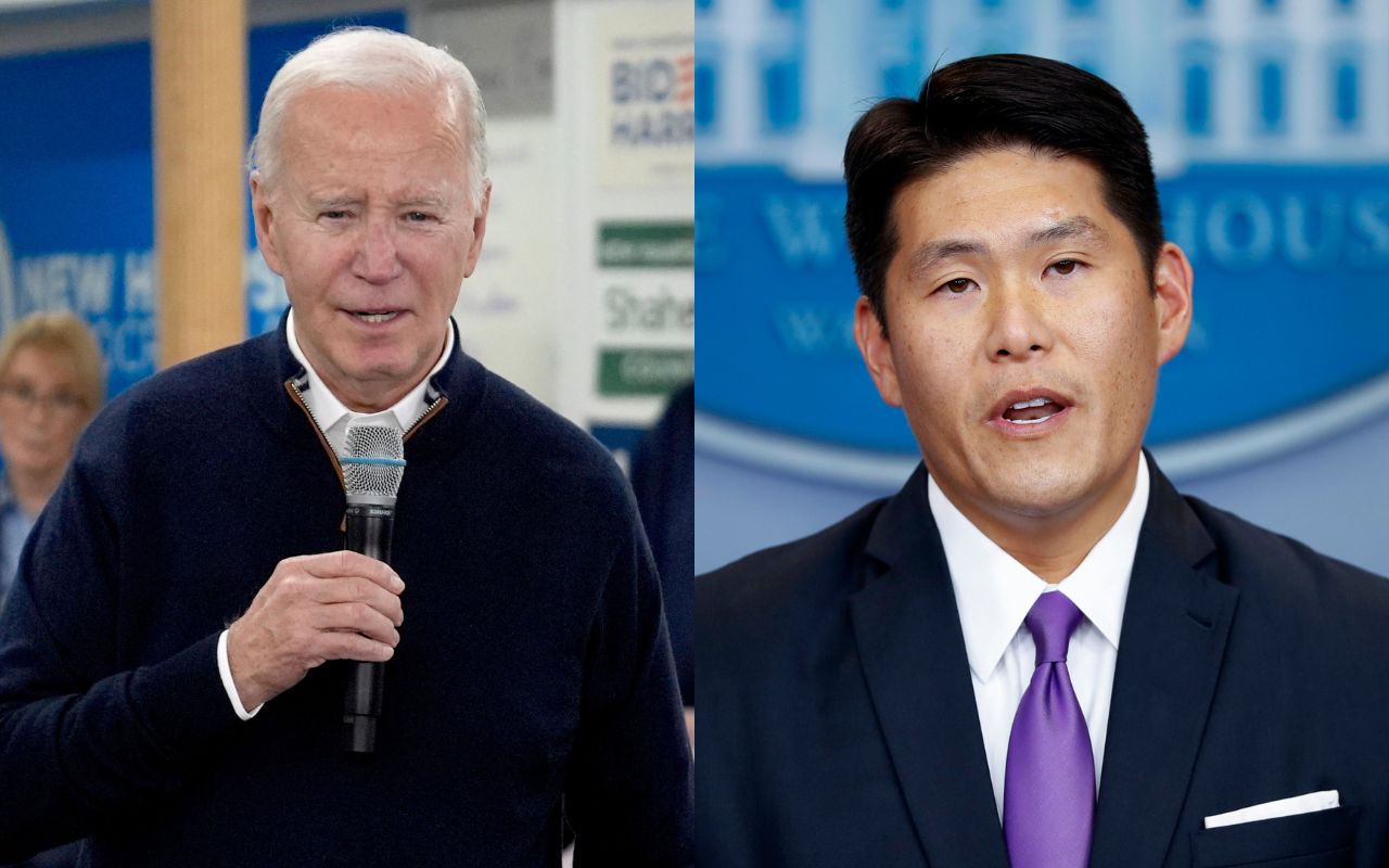 Side by side images of Joe Biden and Robert Hur