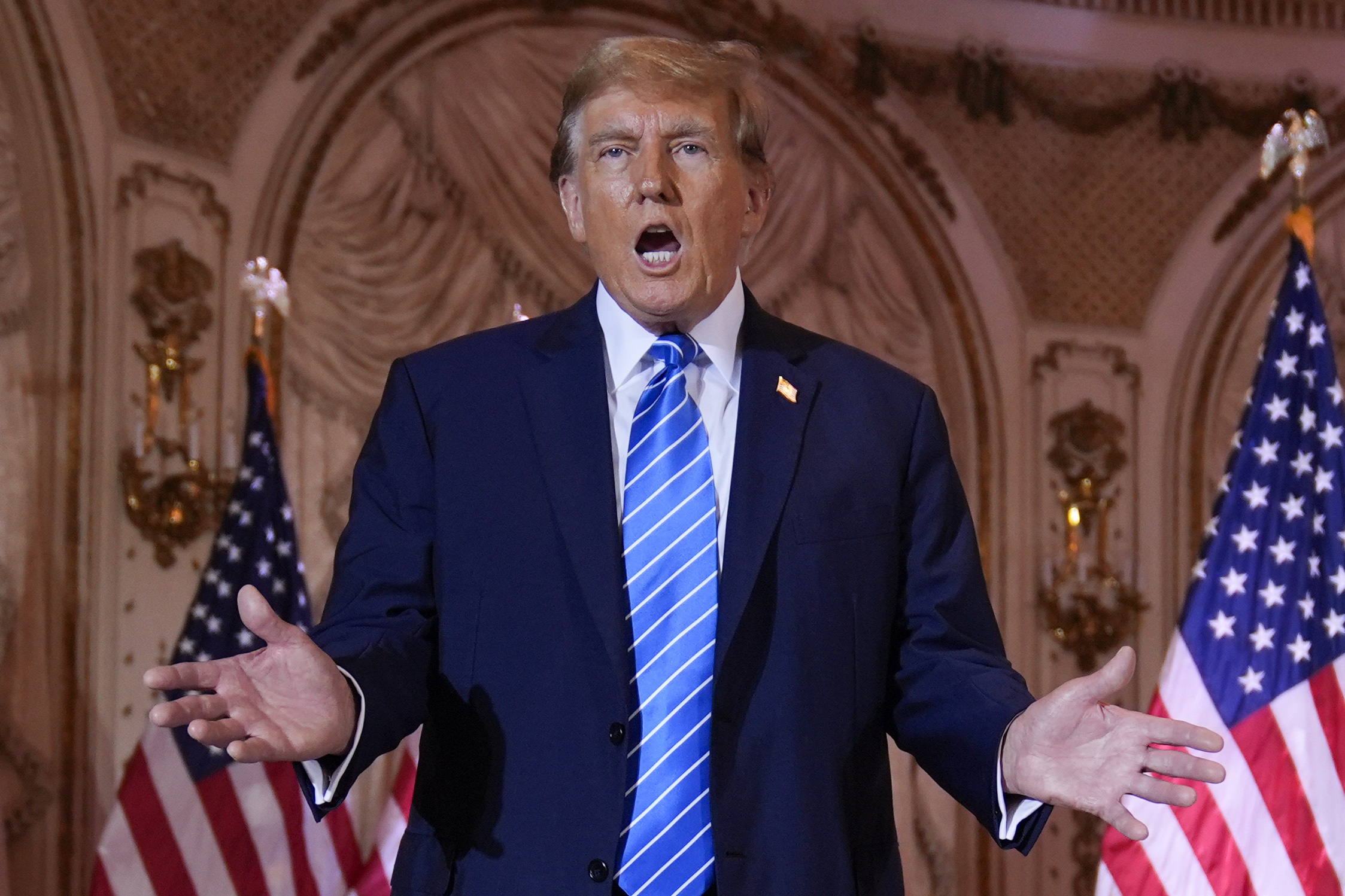Donald Trump speaking at Mar-a-Lago