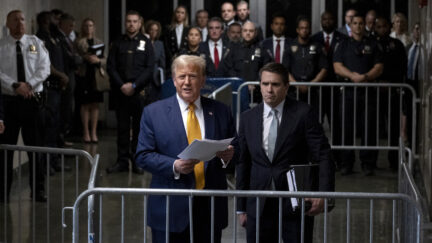 Donald Trump outside courthouse