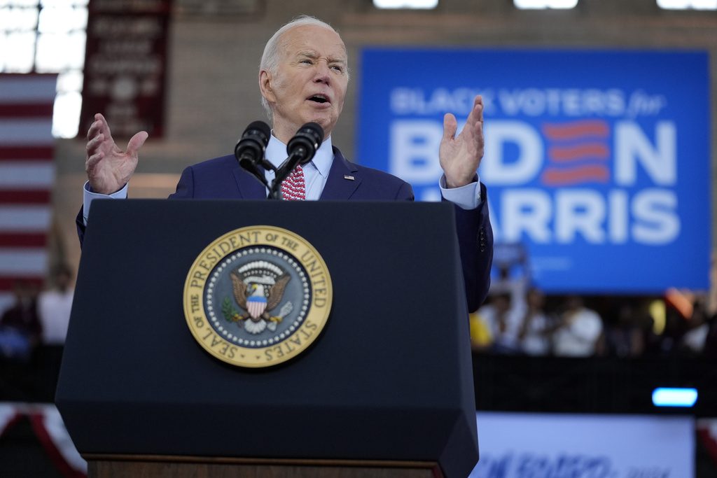 President Joe Biden speaks during a campaign event at Girard College, Wednesday, May 29, 2024, in Philadelphia. 