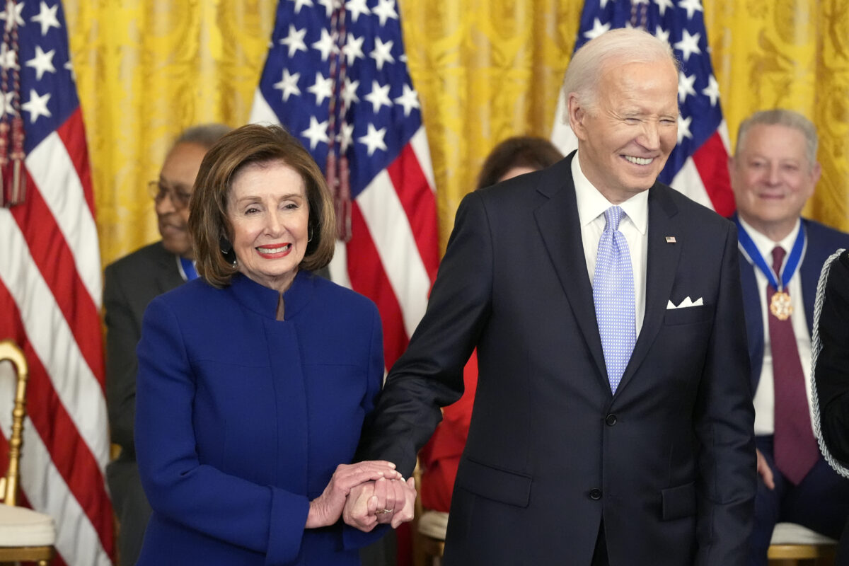 Nancy Pelosi with Joe Biden