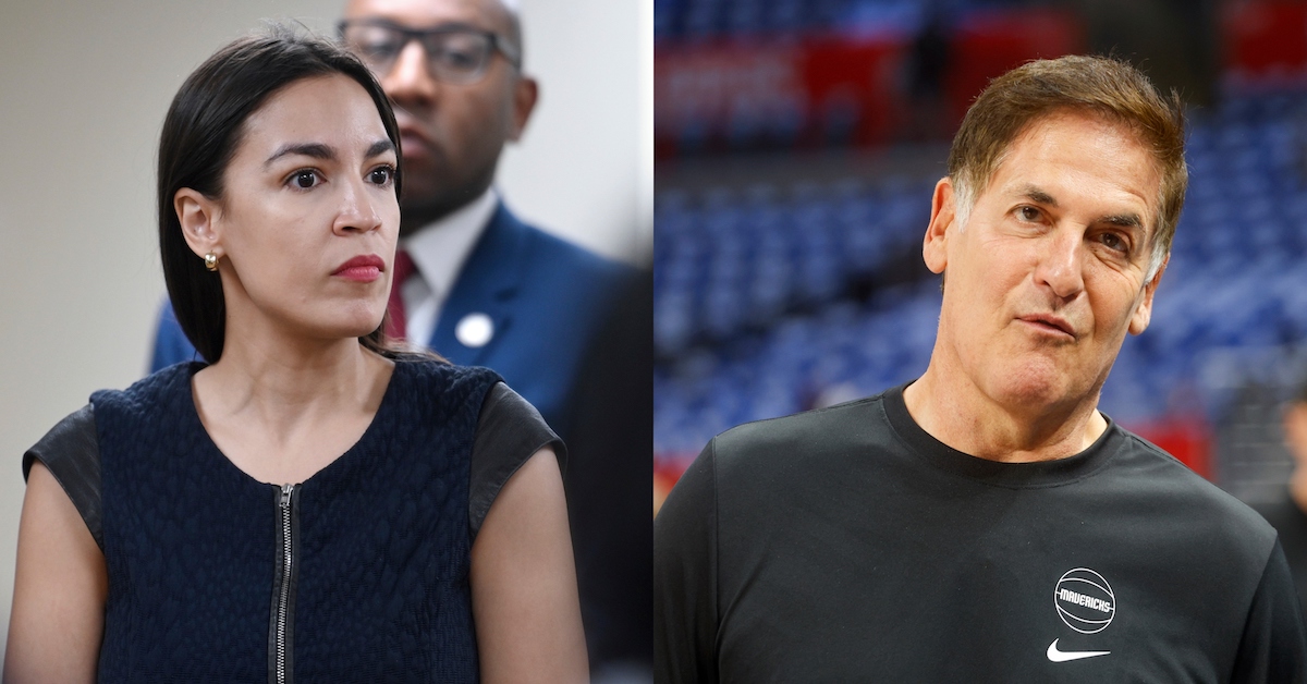 AOC Promises 'Out and Out Brawl' Over Mark Cuban's Recommendation to Harris 