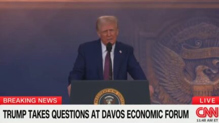 Donald Trump speaks to Davos