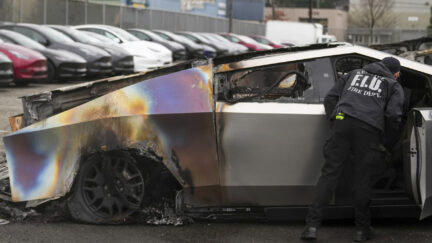 Tesla Cyber Truck destroyed as arson and vandalism break out across country by Resist movement - March 2025