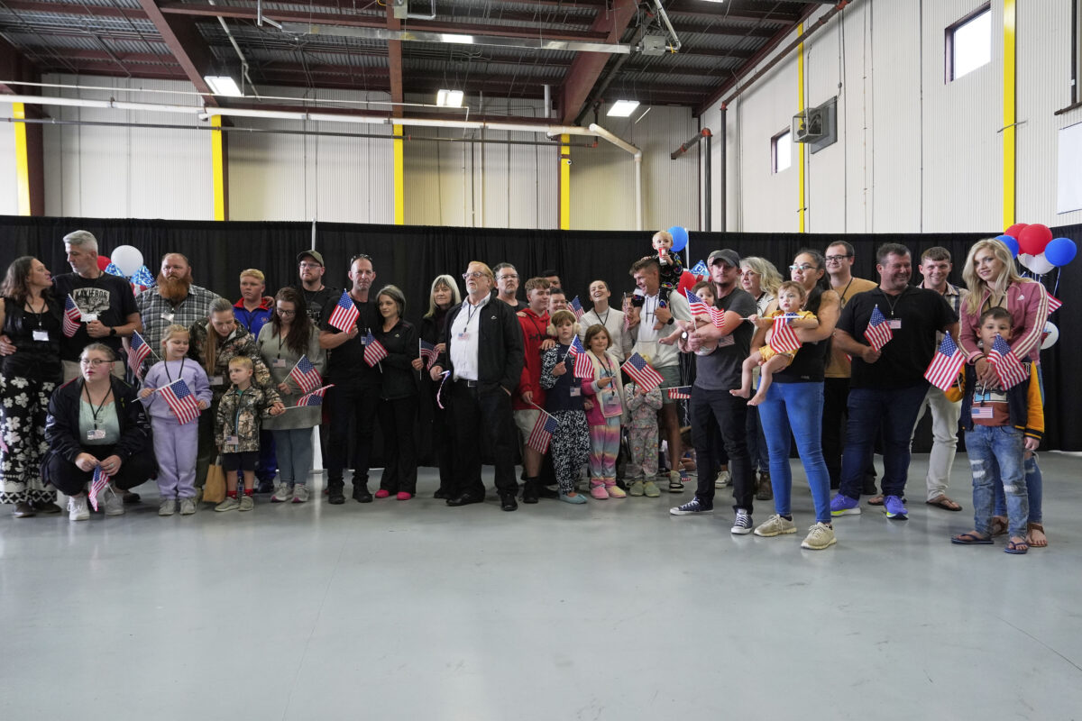 Afrikaner South African refugees at Dulles airport