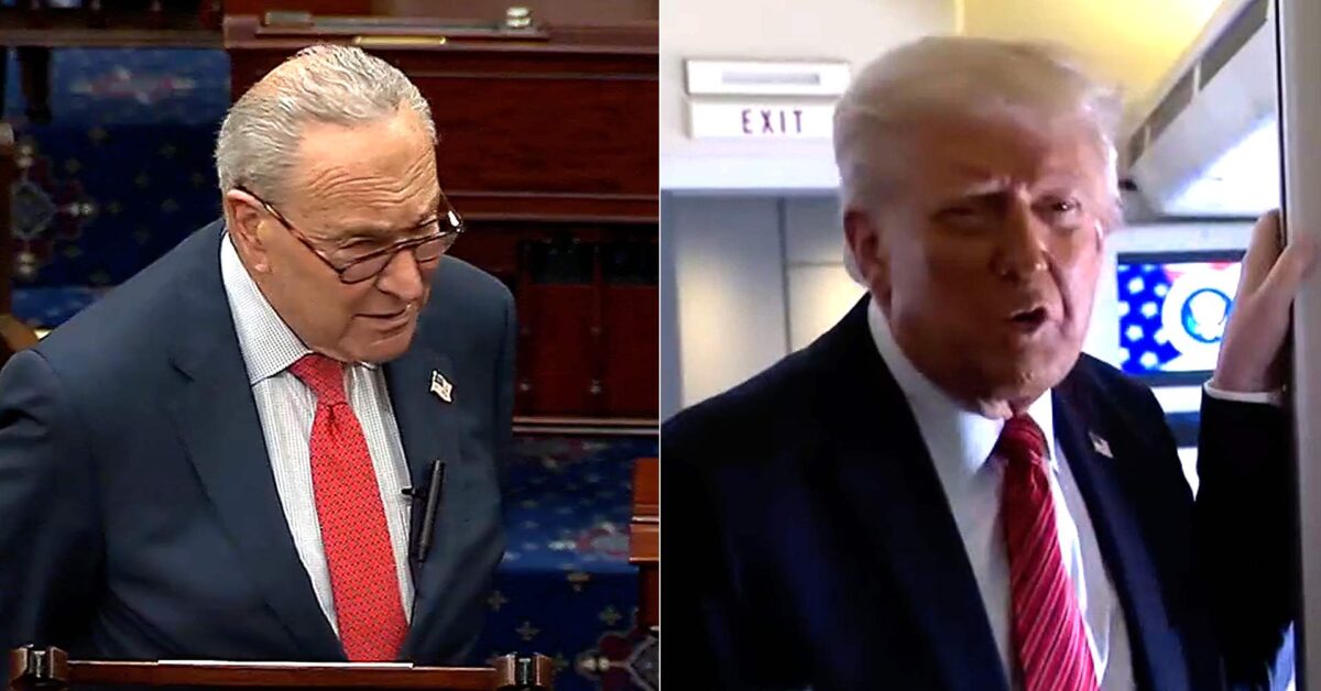 Trump Lashes Out When Asked About Chuck Schumer Demanding Probe Into $400M Plane