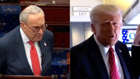 Trump Lashes Out When Asked About Chuck Schumer Demanding Probe Into $400M Plane